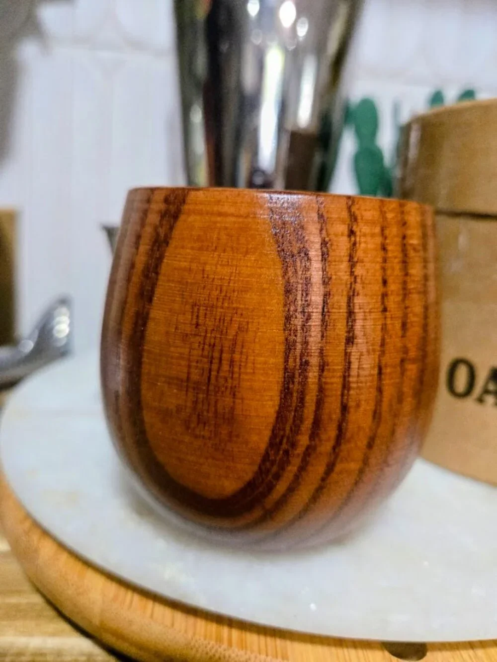 NWT Oak & Smoke Co Handcrafted Wood Whiskey Cup 250ml